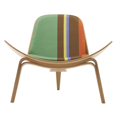Paul Smith upholsters classic furniture designs by Hans J. Wegner in his signature stripes