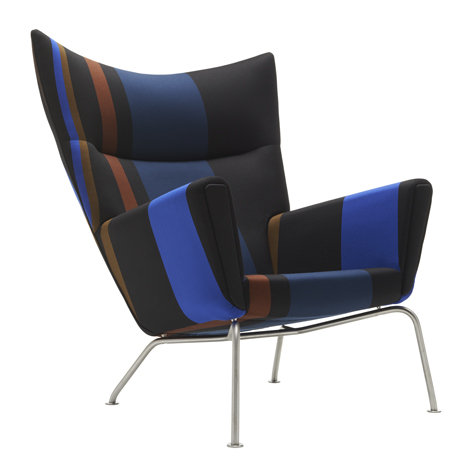 Paul Smith upholsters classic furniture designs by Hans J. Wegner in his signature stripes