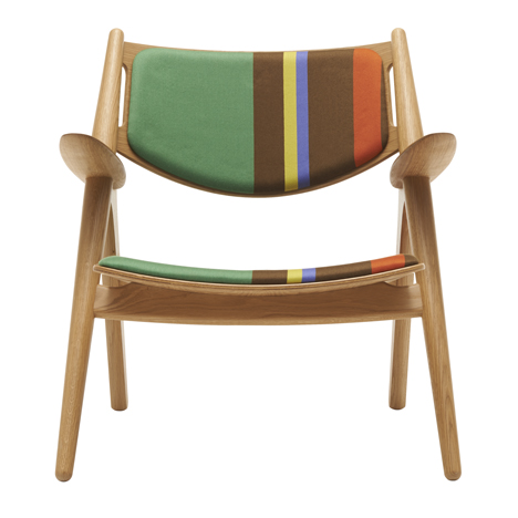 Paul Smith upholsters classic furniture designs by Hans J. Wegner in his signature stripes