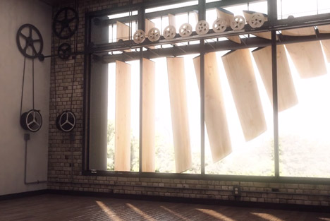 Kinetic louvres move in three dimensions to screen sunlight from any angle