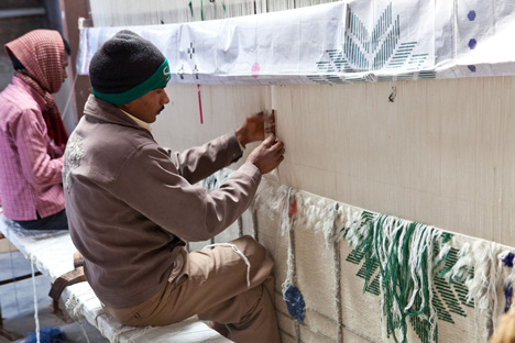 Handmade rugs designed by Doshi Levien pay homage to tribal Indian folk embroidery