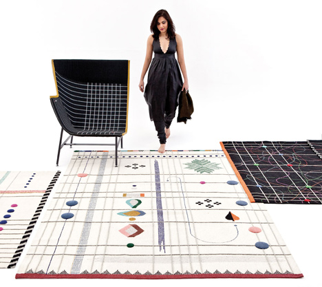 Handmade rugs designed by Doshi Levien pay homage to tribal Indian folk embroidery