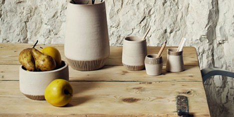 Recycled marble dust used to create simple homeware range by Francesca Gattello