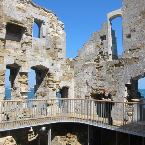 Levitate inserts oak walkway inside shell of ruined castle