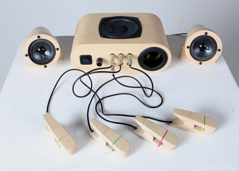 Household objects become musical instruments with Sound Pegs by Nick Brennan