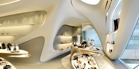 Stuart Weitzman boutique IFC Hong Kong by Zaha Hadid