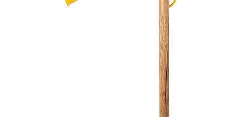 Haim Evgi crafts wooden balanced-arm TZAP lamps