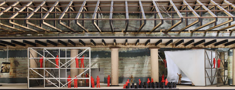 Models of the exhibitions inside the Arsenale