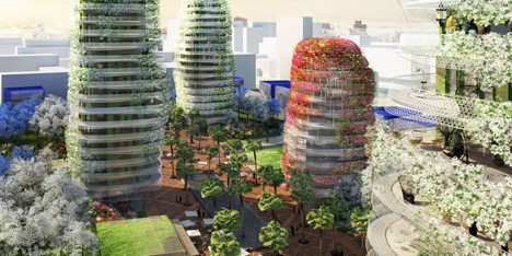Walls of foliage will surround the towers of Gardens of Anfa by Maison Edouard Francois