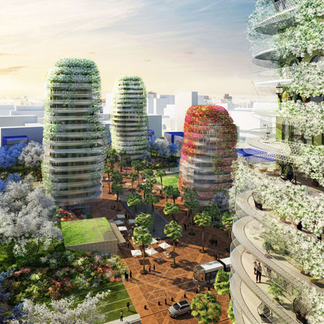 Walls of foliage will surround the towers of Gardens of Anfa by Maison Edouard Francois
