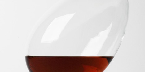 Sebastian Bergne says bottoms up with tilting egg-shaped decanter