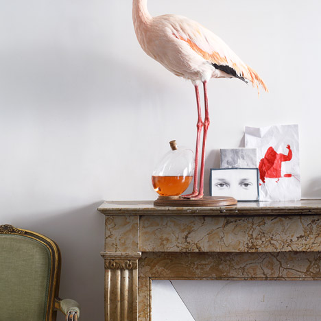 Sebastian Bergne says bottoms up with tilting egg-shaped decanter