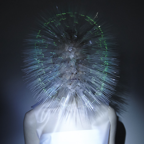 Prickly headdresses by Maiko Takeda now glow in the dark