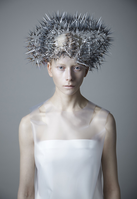 Prickly headdresses by Maiko Takeda now glow in the dark