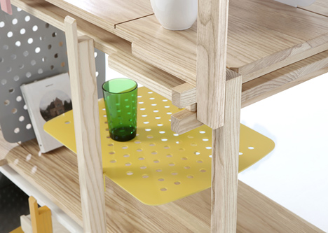 Stackle modular shelving system designed by THINKK Studio