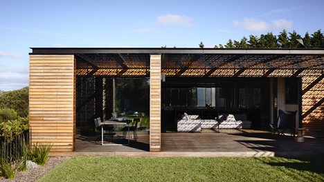 Blairgowrie House by Wolveridge Architects creates a timber-clad seaside home