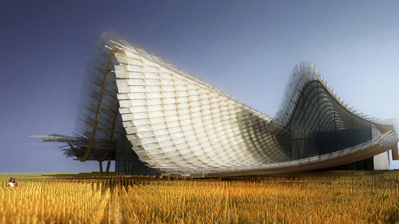 China's pavilion for Milan 2015 expo to feature wavy roof and indoor crop field