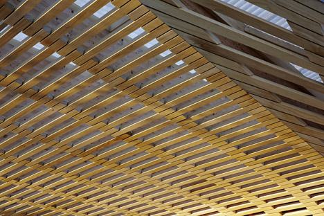Wooden pavilion by Ramser Schmid Architekten built beside Swiss library
