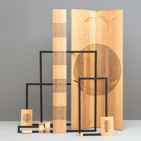 Lex Pott and New Window sandblast tree rings to pattern furniture collection