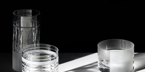 Scholten & Baijings cut graphic patterns into glassware for J Hill’s Standard