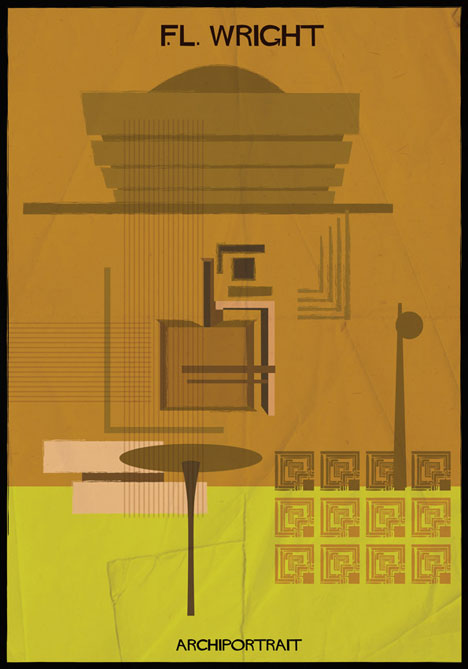 F.L. Wright Archiportrait by Federico Babina