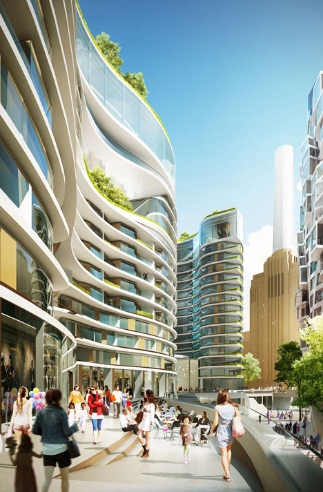 Gehry and Foster unveil designs for Battersea Power Station redevelopment
