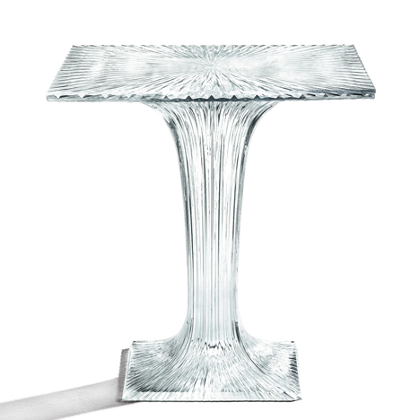 Plastic table by Tokujin Yoshioka for Kartell sparkles like crystal glass