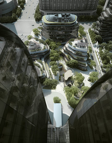 MAD's mountain-inspired Chaoyang Park Plaza breaks ground in Beijing