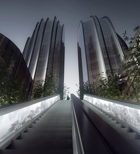 MAD's mountain-inspired Chaoyang Park Plaza breaks ground in Beijing