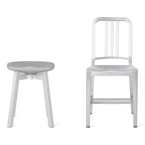 Nendo reimagines the Navy Chair to create new stool for Emeco