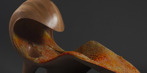 3D-printed chaise longue by Neri Oxman forms a multi-coloured cocoon