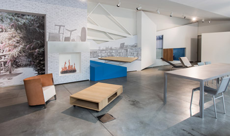 OMA installation for Lensvelt's Maarten van Severen furniture collection
