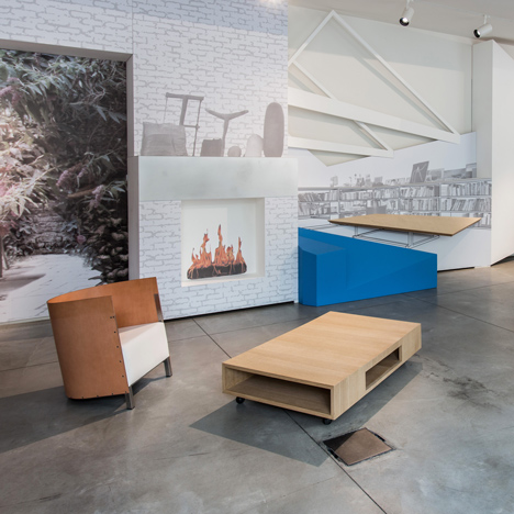 OMA installation for Lensvelt's Maarten van Severen furniture collection