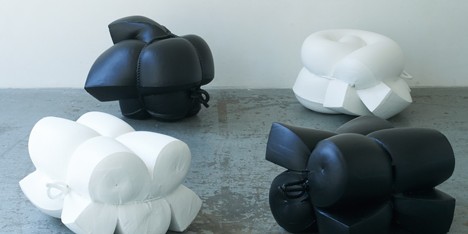 Foam dipped in rubber becomes seating by Jo Nagasaka