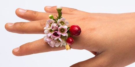 Spring rings by Gahee Kang incorporate flowers