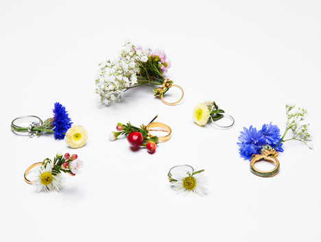 Spring rings by Gahee Kang incorporate flowers
