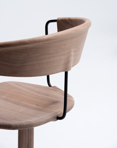 Uncino carved wood chairs by Ronan and Erwan Bouroullec for Mattiazzi Milan 2014