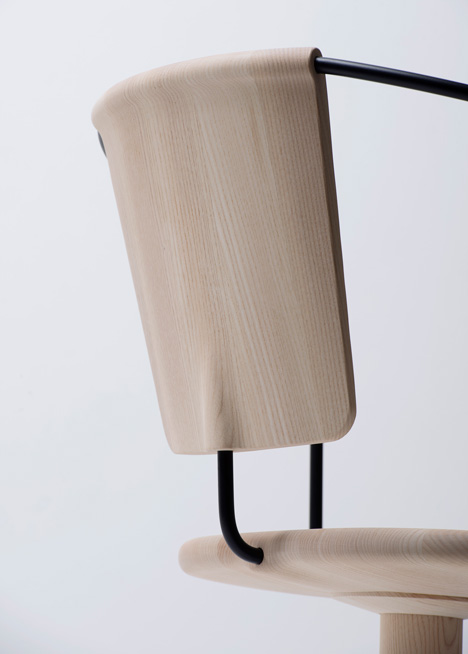Uncino carved wood chairs by Ronan and Erwan Bouroullec for Mattiazzi Milan 2014