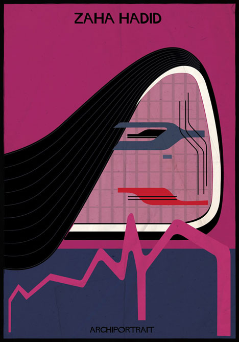 Zaha Hadid Archiportrait by Federico Babina