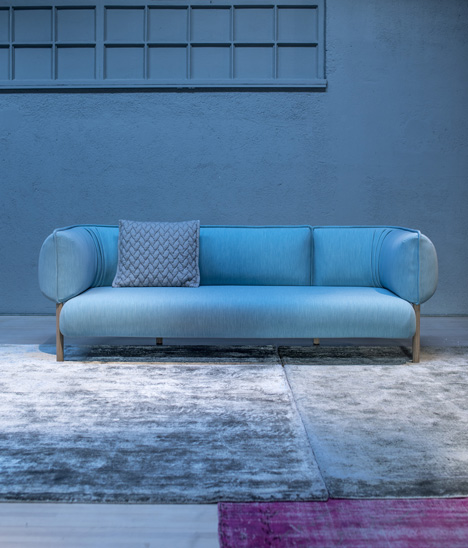 Patricia Urquiola upholsters modular sofa for Moroso in jersey fabric