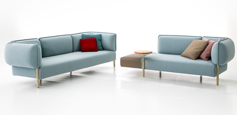 Patricia Urquiola upholsters modular sofa for Moroso in jersey fabric
