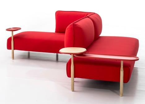 Patricia Urquiola upholsters modular sofa for Moroso in jersey fabric