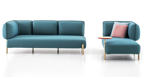 Patricia Urquiola upholsters modular sofa for Moroso in jersey fabric