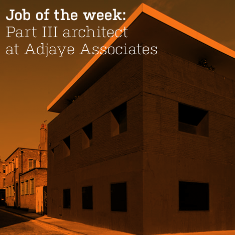 Job of the week: Part III architect at Adjaye Associates