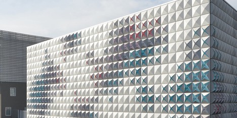 Aluminium clad storage depot in Aurillac, France, by Brisac Gonzalez