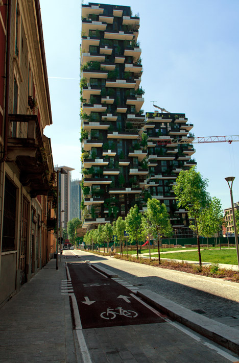 Stefano Boeri's "vertical forest" nears completion in Milan