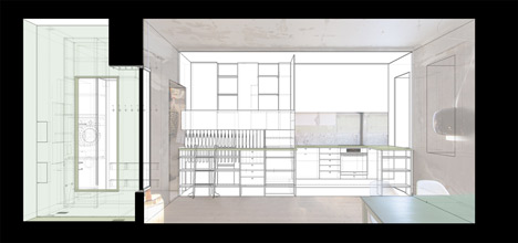 Section of Stockholm apartment by Karin Matz
