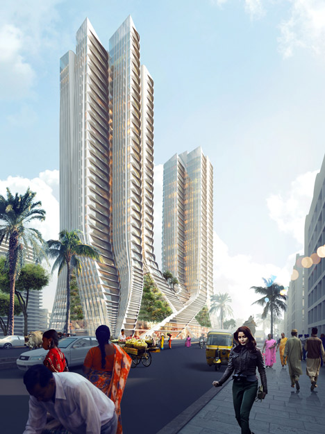 3XN breaks ground on Mumbai skyscrapers modelled on Indian plantlife