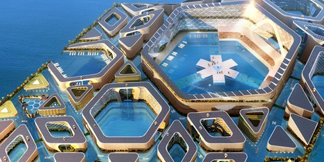 Floating City concept by AT Design Office features underwater roads and submarines