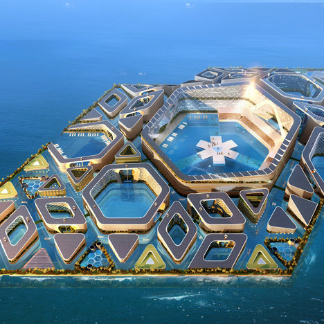 Floating City concept by AT Design Office features underwater roads and submarines